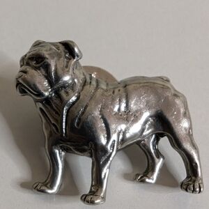 English French Bulldog Silver Metal Pin 1"